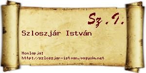 Szloszjár István névjegykártya