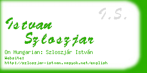 istvan szloszjar business card