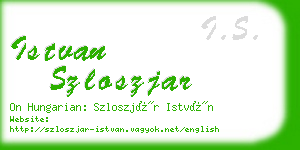 istvan szloszjar business card